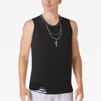 Breathable Ripped Sleeveless Sports Vest 