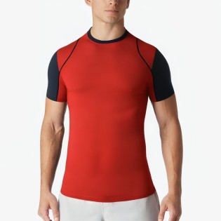 Men's Contrast Color Sports T-shirt 